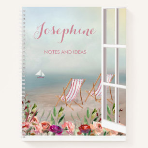 Pretty Floral Seascape Journal Notebook