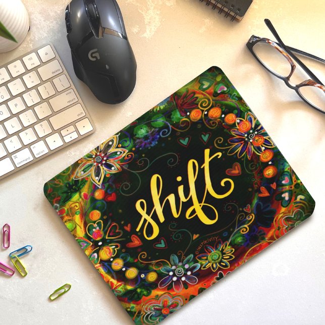 Pretty Floral Shift ONE WORD Inspirivity Mouse Mat (Creator Uploaded)
