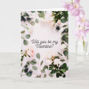 Pretty Floral, Simple & Minimalist Valentines Card