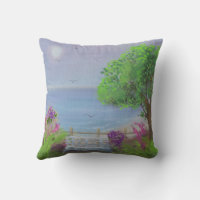 Pretty Floral Sitting Area By The Sea