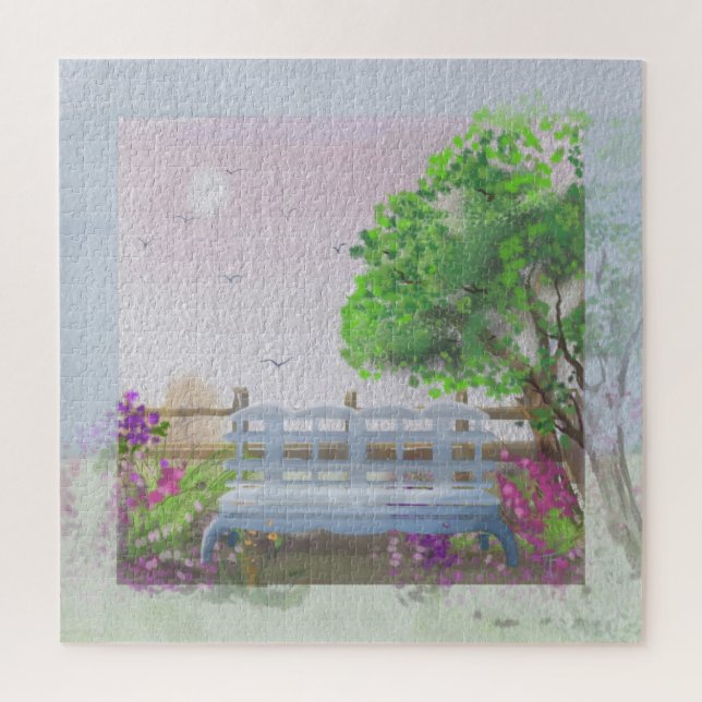 Pretty Floral Sitting Scenery By The Sea Jigsaw Puzzle (Vertical)
