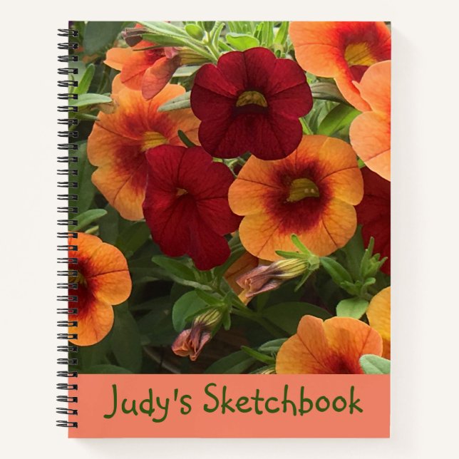 Pretty Floral Sketchbook Notebook (Front)