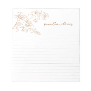 Pretty floral spray custom notepad