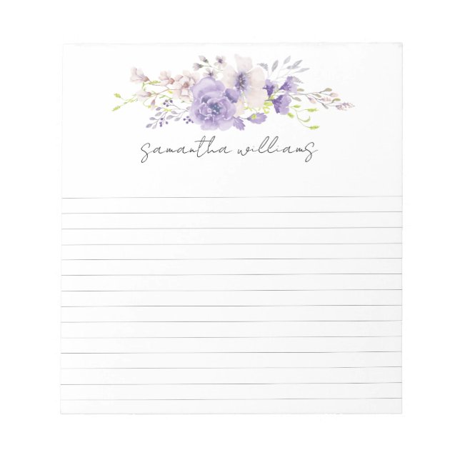 Pretty floral spray custom notepad (Front)