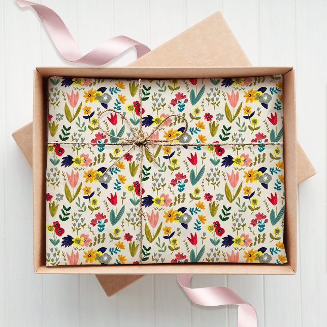 Pretty Floral Spring Botanical Pattern  Tissue Paper (Creator Uploaded)