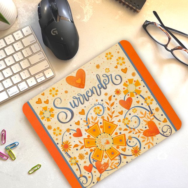 Pretty Floral Surrender Inspiring Inspirivity Mouse Mat (Creator Uploaded)