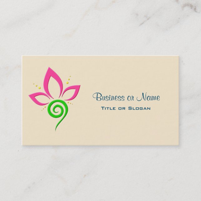 Pretty Floral Symbol Design Business Card (Front)