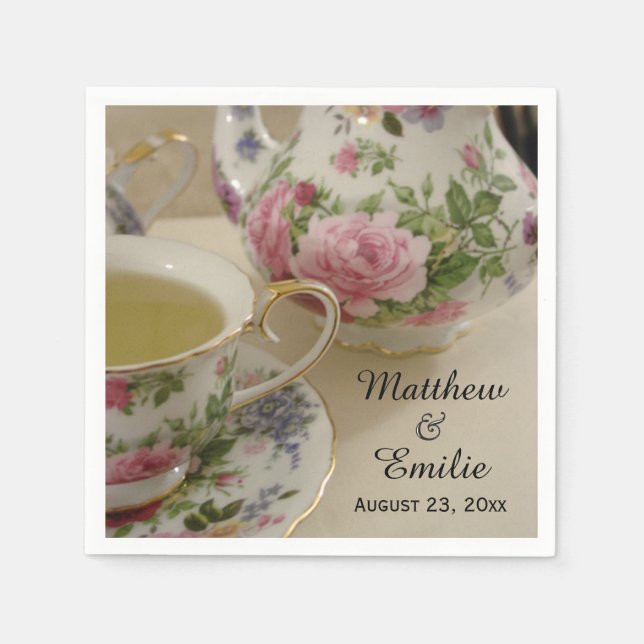 Pretty Floral Teapot and Teacup Napkins (Front)
