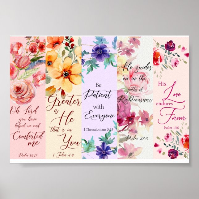 Pretty floral theme Christian bookmarks Poster (Front)
