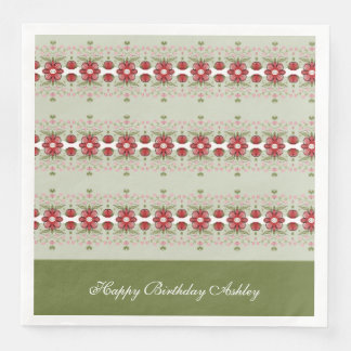 Pretty Floral Trimmed Fancy Paper Nakpkins Napkin
