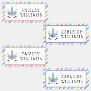 Pretty Floral Unicorn Add Your Name