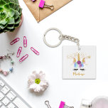 Pretty Floral Unicorn Keychain<br><div class="desc">Add a touch of magic to your everyday routine with our Pretty Floral Unicorn Keychain – the perfect accessory for unicorn lovers of all ages! This charming keychain features a beautifully detailed unicorn adorned with a vibrant floral crown, making it a delightful blend of whimsy and elegance. What makes this...</div>