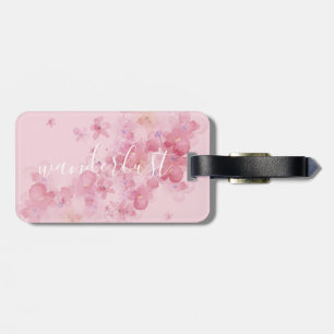 Pretty Floral Wanderlust Quote   luggage tag
