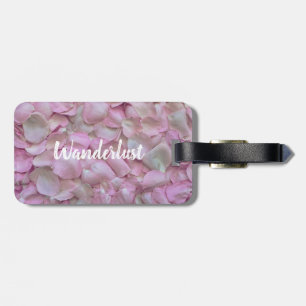 Pretty Floral Wanderlust Quote luggage tag