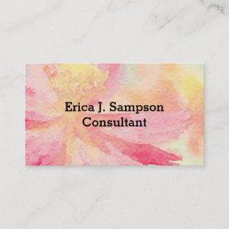 Pretty Floral Watercolor Business Card