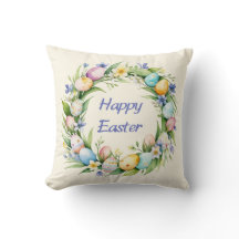 Pretty Floral Watercolor Flowers Eggs Happy Easter