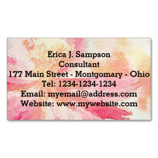 Pretty Floral Watercolor Magnetic Business Card