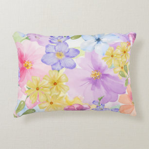 Pretty Floral Watercolors Decorative Cushion
