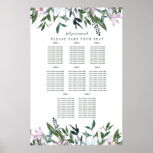 Pretty floral watercolour wildflowers poster