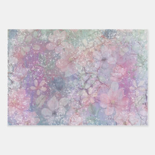 Pretty, Floral watercolour Wrapping Paper Sheet 