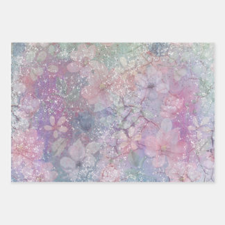 Pretty, Floral watercolour Wrapping Paper Sheet 