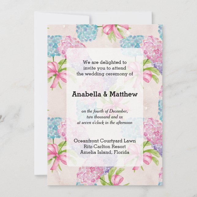 Pretty Floral Wedding Invitation (Front)