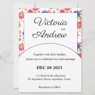 Pretty Floral Wedding Invitation