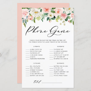 Pretty Floral What's On Your Phone Shower Game