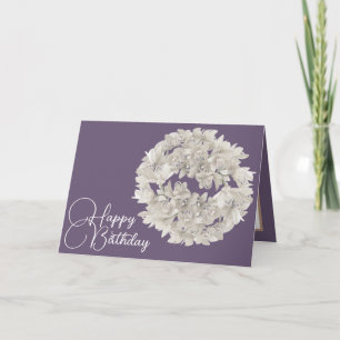 Pretty Floral White Orchid Flower Garland Birthday Card