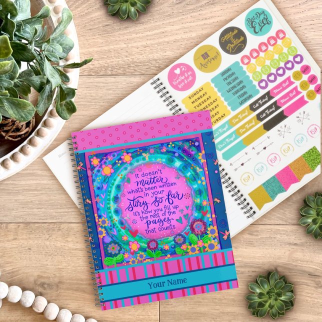 Pretty Floral Wiote Cheerful Inspirivity Artwork Planner (Creator Uploaded)