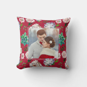 Pretty Floral with Frame Photo Pillow