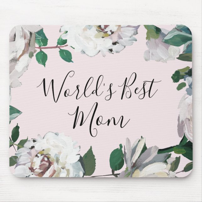 Pretty Floral World's Best Mum Mouse Mat (Front)