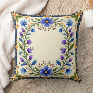 Pretty Floral Wreath Cushion. Cushion