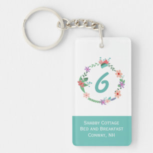 Pretty Floral Wreath Inn Room Keychain