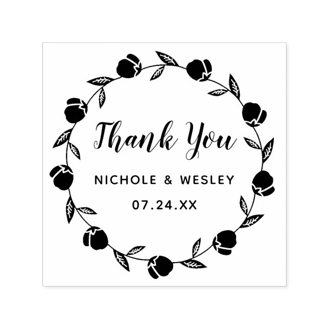 Pretty Floral Wreath | Self-Inking Stamp (Design)