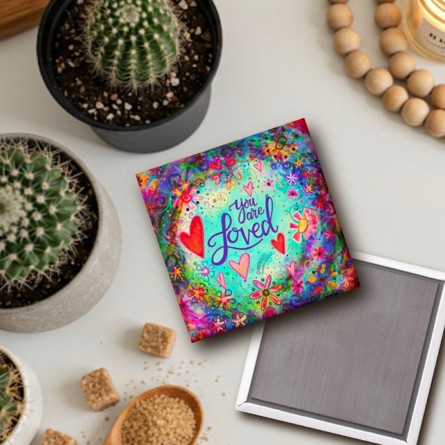 Pretty Floral You are Loved Friend Inspirivity Magnet (Creator Uploaded)