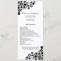 Pretty Florals Black Wedding Program