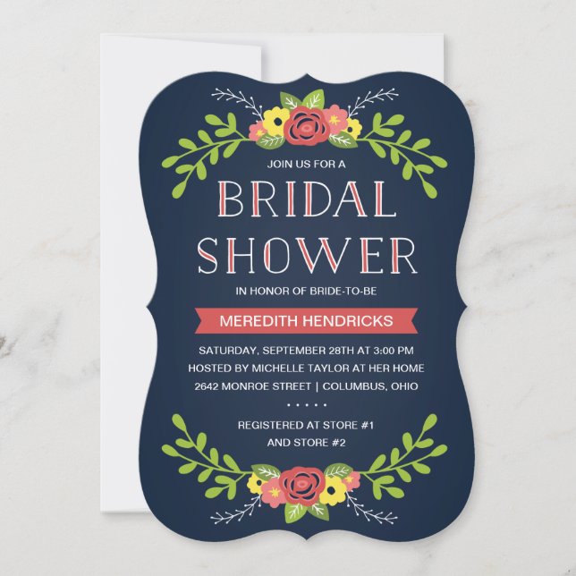 Pretty Florals | Bridal Shower Invitation (Front)