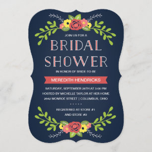 Pretty Florals   Bridal Shower Invitation