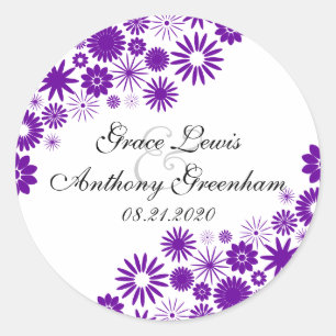 Pretty Florals Dark Purple Stickers
