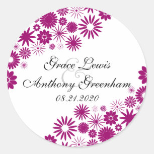 Pretty Florals Fuchsia Stickers