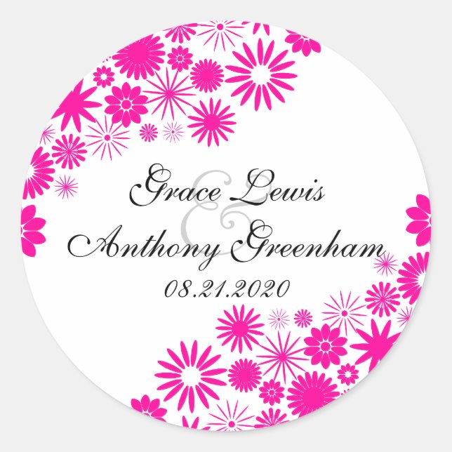 Pretty Florals Magenta Stickers (Front)