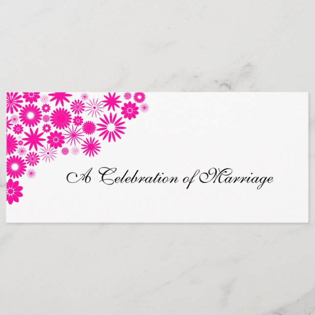 Pretty Florals Magenta Wedding Program Programme (Front)