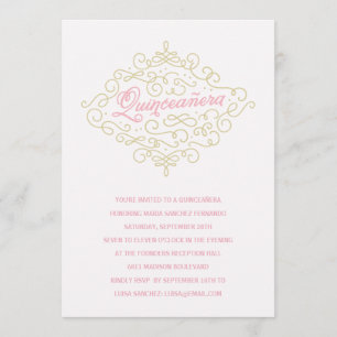 Pretty Flourish Quinceanera Party Invitation