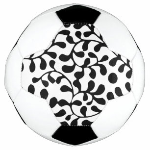 Pretty Flourished Black and White Print Football