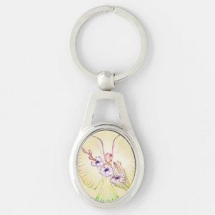 Pretty Flower Angel Key Ring