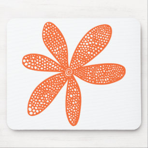 Pretty Flower - Autumn Orange Mouse Mat