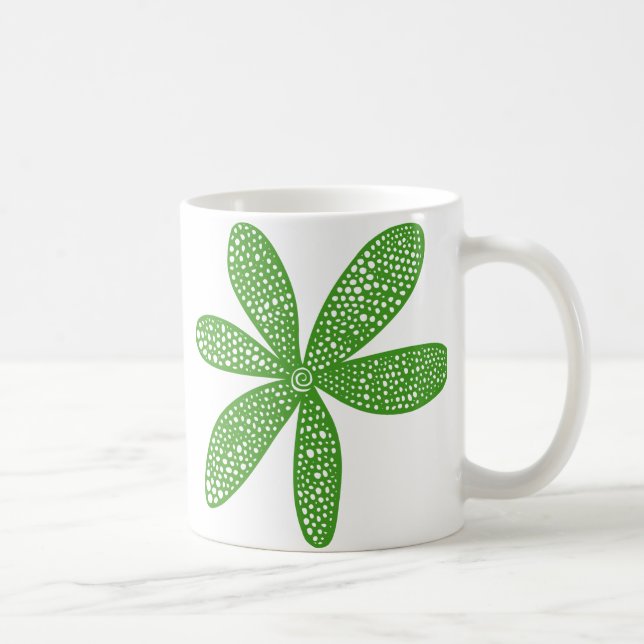 Pretty Flower - Avocado Green Coffee Mug (Right)