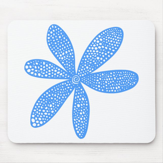 Pretty Flower - Baby Blue Mouse Mat (Front)