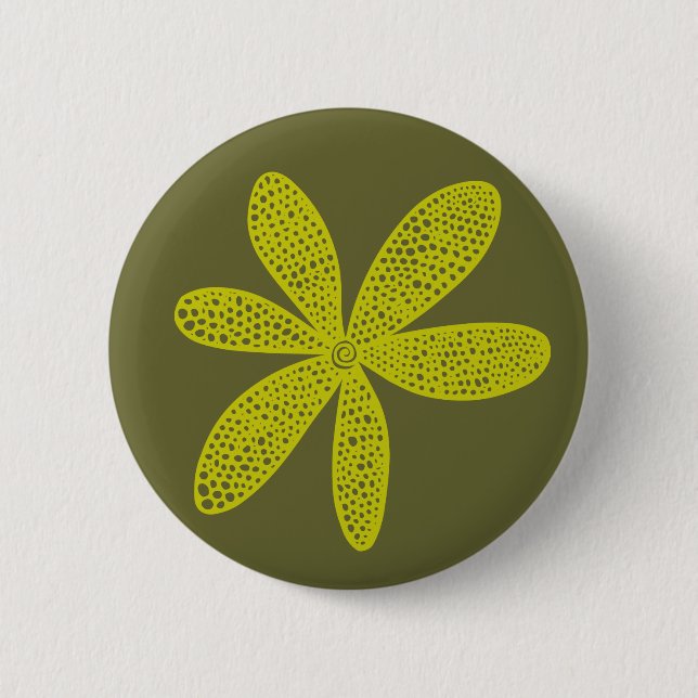 Pretty Flower - Banana Yellow on 666633 6 Cm Round Badge (Front)